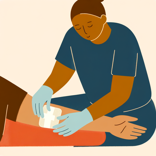 Direct pressure technique: press firmly with both hands on clean cloth