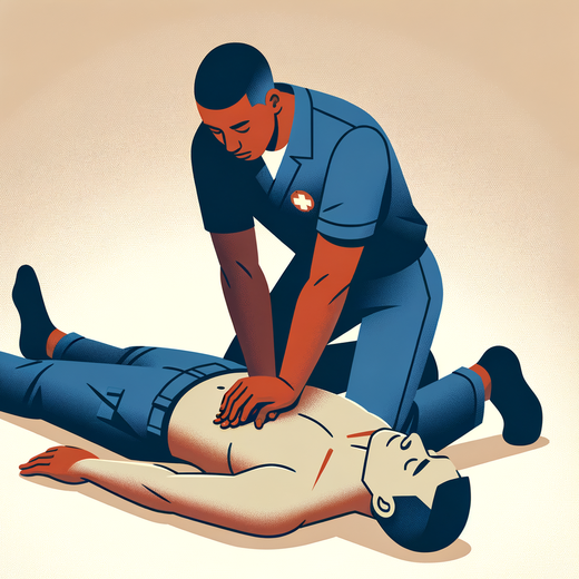 CPR compressions: heel of hand on center of chest, arms straight