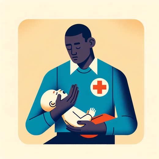 Infant back blows: face-down on forearm, head lower than body